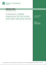 Coronavirus: Update implications for the further and higher education sectors: (Briefing Paper Number 8908)